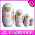 2014 nuevos productos Matryoshka Dolls para niños, productos de calidad Matryoshka para niños, hechos a mano rusos Matryoshka Dolls Factory W06D035